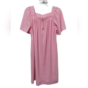 1836)Vintage 70's Take-Along Sears Pink Zip Ups Lounge wear Nylon Robe Size Med